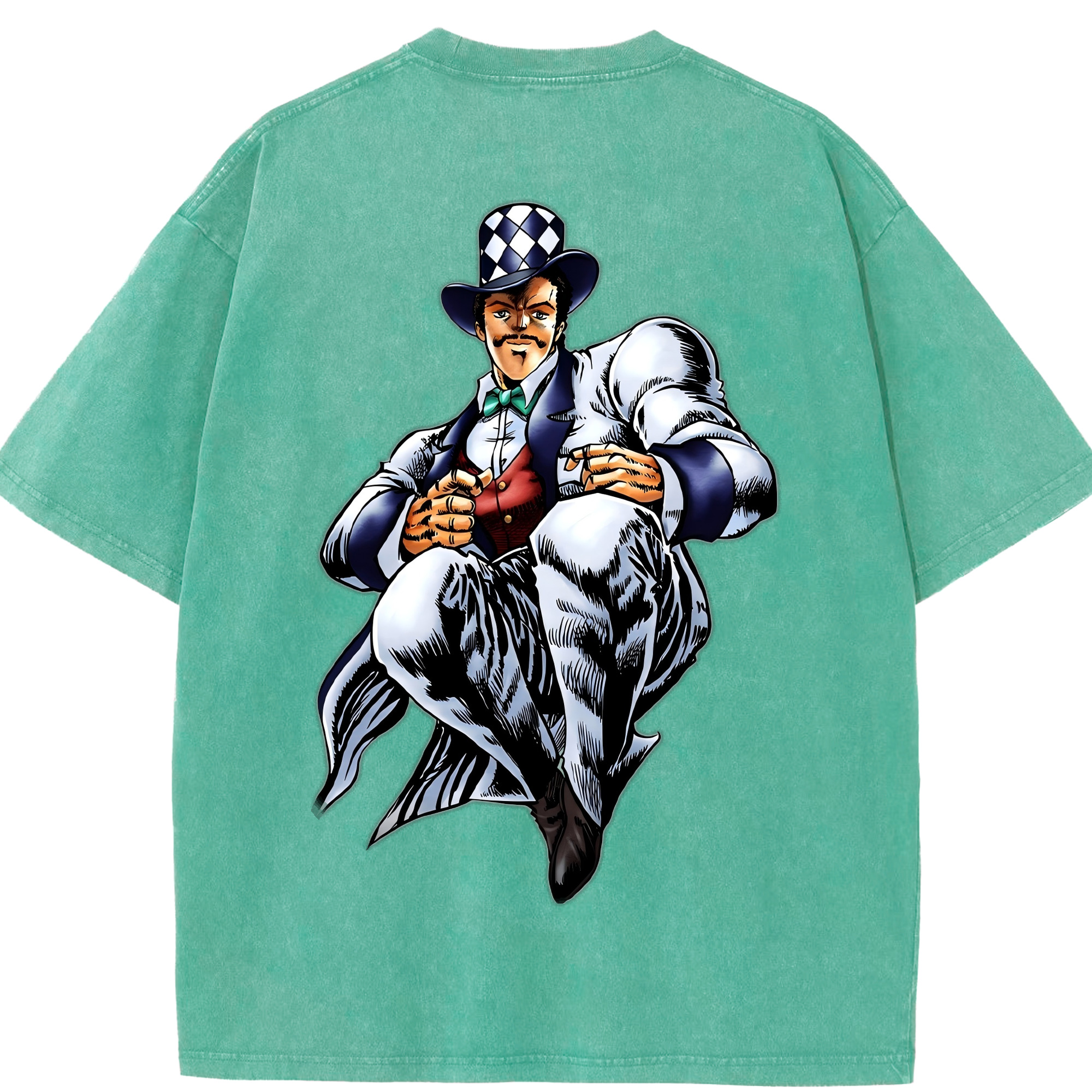 （画像用） ジョジョの奇妙な冒険 ウィル?アントニオ?ツェペリ JoJo's Bizarre Adventure Will Anthonio Zeppeli 綿100% ヴィンテージ風 半袖Tシャツ（背面プリント）